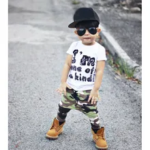 Комплекты детской одежды для мальчиков детская футболка с рисунками букв верх+ камуфляжные штаны, спортивный костюм детские спортивные костюмы для мальчиков, Костюмы Для детей 1, 2, 3, 4 лет