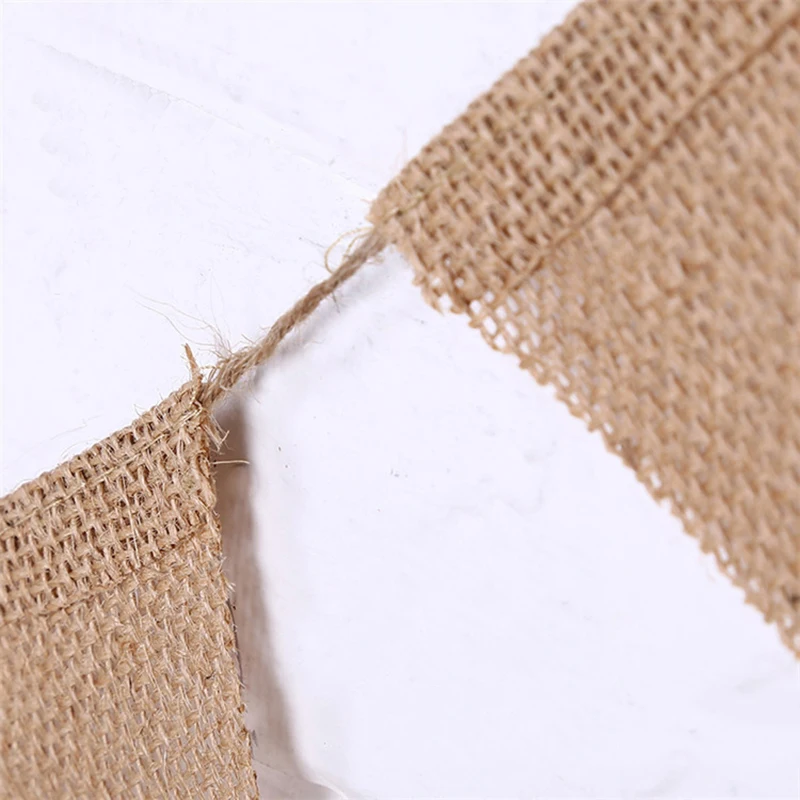 DIY украшения дома Винтаж джут Гессе мешковины овсянка баннер Свадьба Подставки для фотографий украшения баннеры 13 флаги