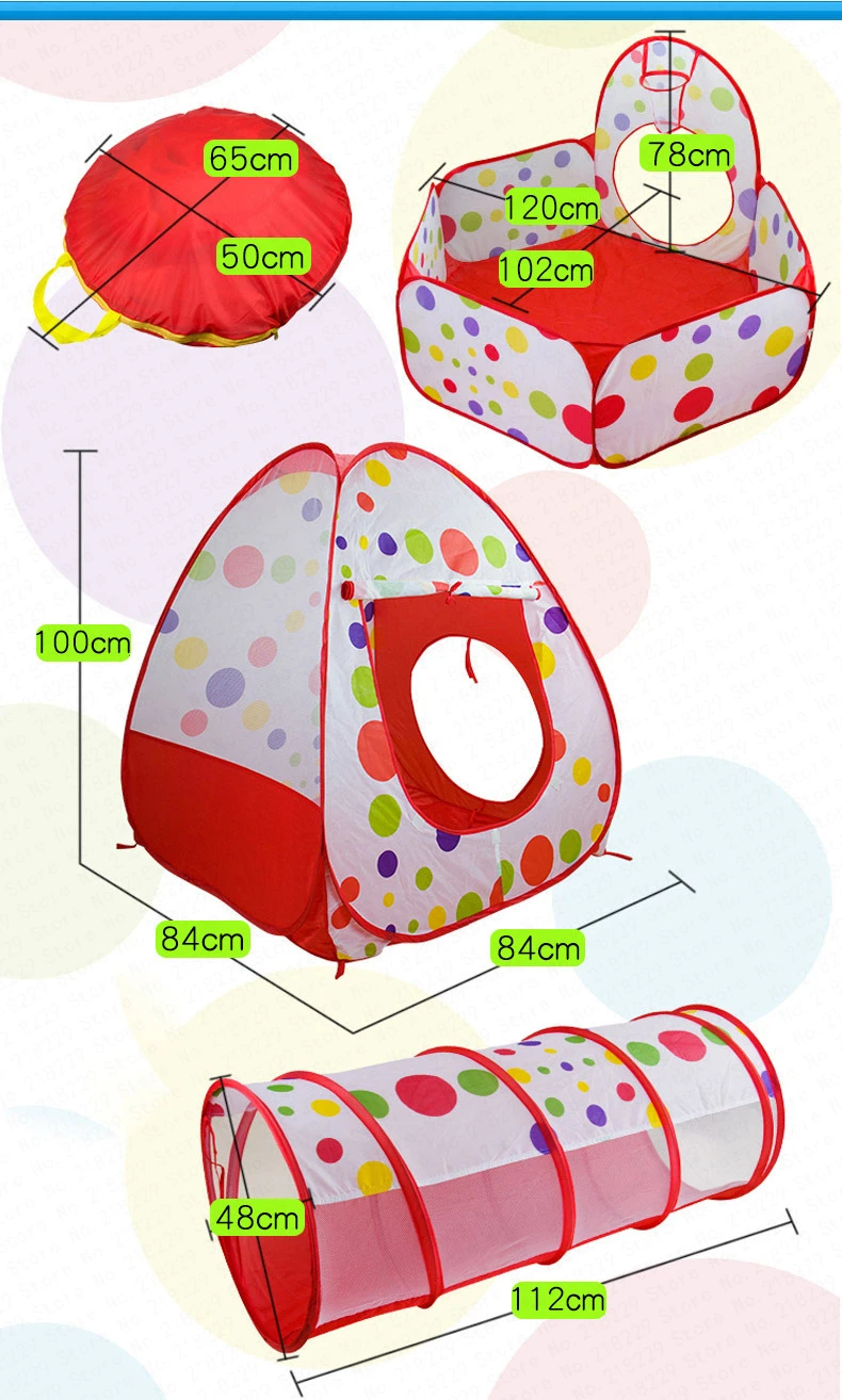 Портативные играющие дети полиэфирный забор активности шестерни безопасности защитный тент Seaball ребенок играть игра дом с тоннелем комплект
