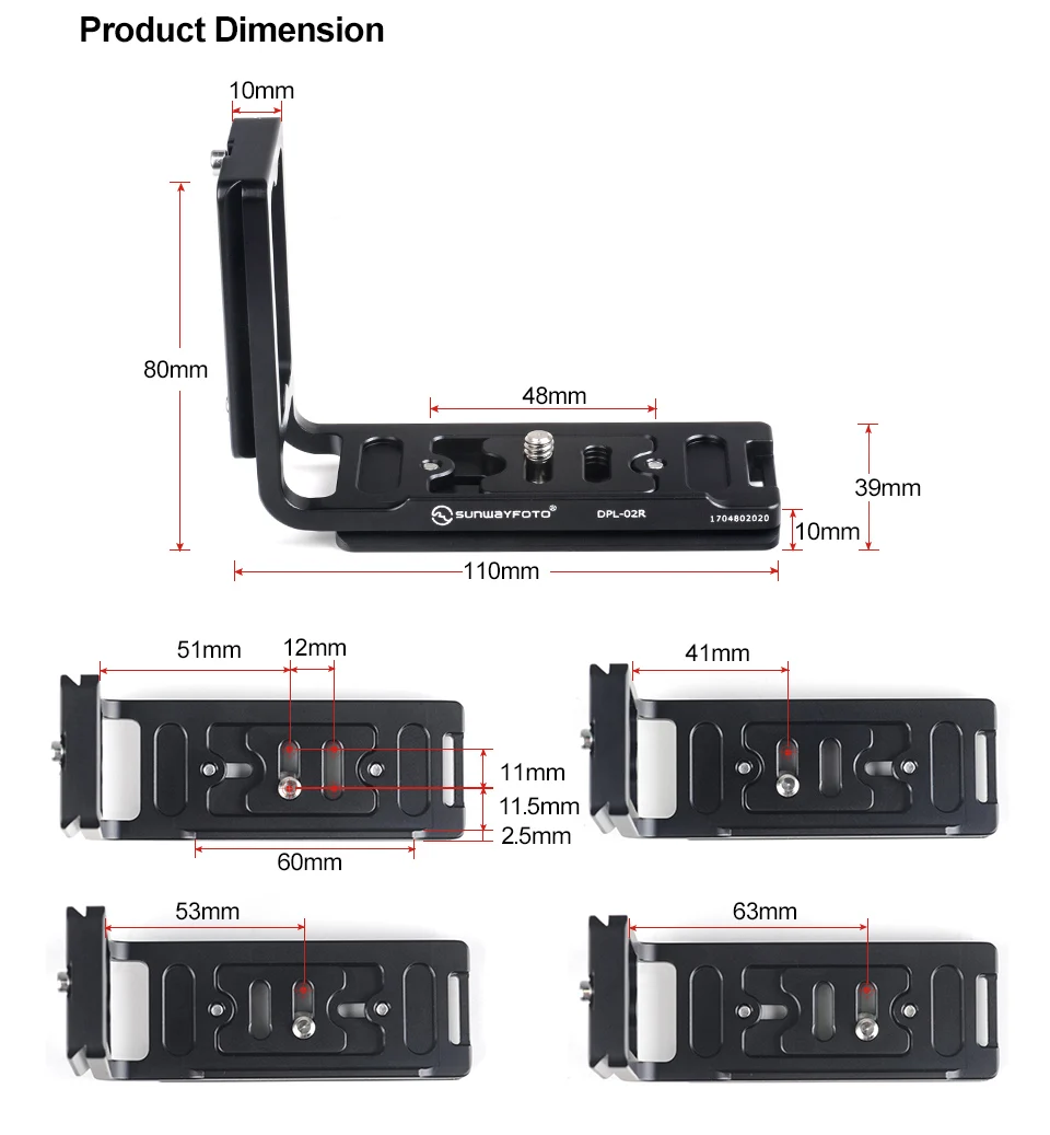 SUNWAYFOTO универсальная пластина DPL-02R для корпуса камеры действительно правильные вещи, Совместимость с Benro