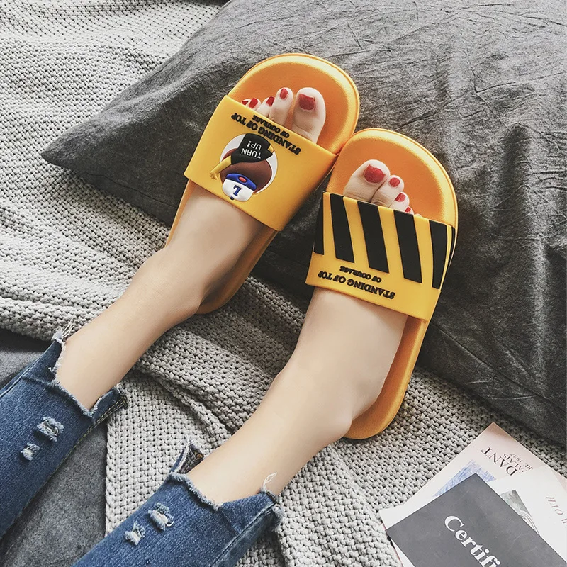 Cute cartoon vegetable animal women Slippers female slides summer bathroom Non-slip flats slippers women bath slippers beach - Цвет: type 1