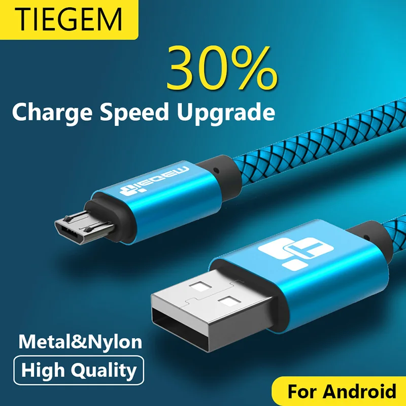 Micro USB Cable 2A 1m Fast Charging Nylon USB Sync Data