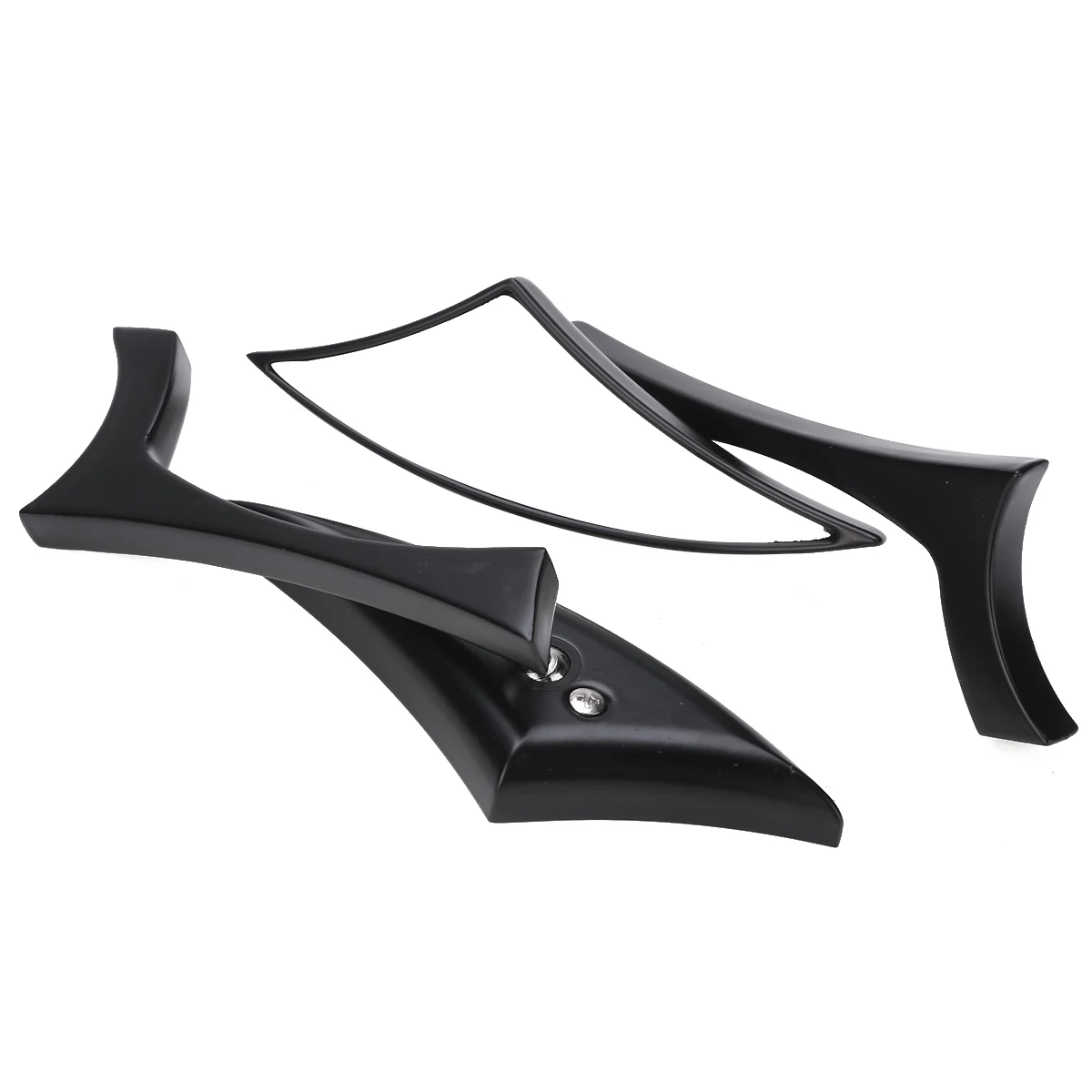 Mayitr 1Pair ABS Integrated CNC Aluminum Rearview Mirrors Black Side Mirror For Motorcycle Cruiser Chopper 8/10MM