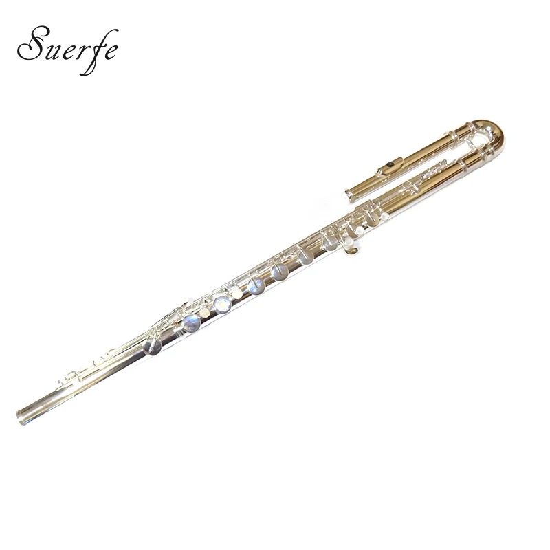 SUERTE C Tone Bass font b Flute b font 14 Holes Cupronickel Body Off Set G
