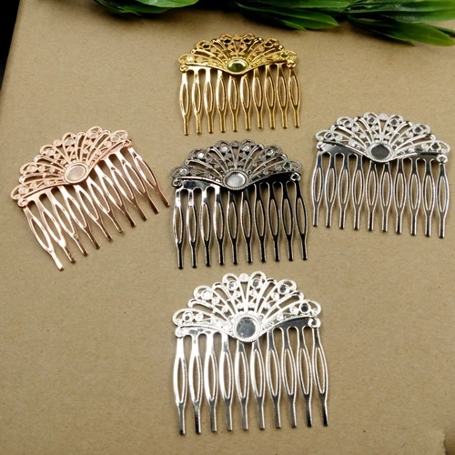 

10 teeth 55*60/35mm Fashion Bohemian tibetan flower hair comb vintage hairwear silver haircomb Indian bronze hair jewelry women