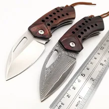 Handmade Folding Knife Damascus D2 Blade Wood Handle Camping Hunting Knife Tactical Fruit Pocket Mini Knives EDC Survival Tools Handmade Folding Knife Damascus D2 Blade Wood Handle Camping Hunting Knife Tactical Fruit Pocket Mini Knives EDC Survival Tools