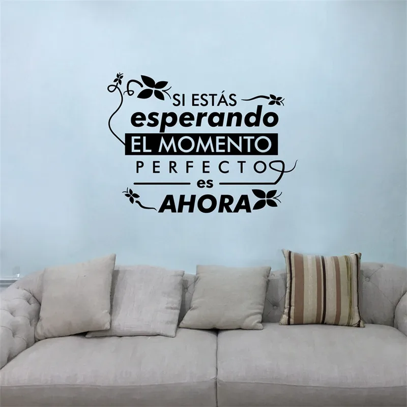 Spanish Life Quote Removable Vinyl Wall Sticker Home Decor , Spanish Mural Wall Decals For