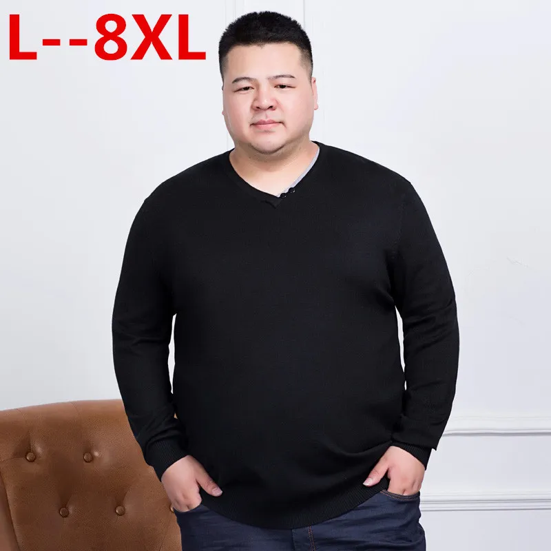 Большие размеры 8XL 7XL 6XL на весну и зиму Новый свитер Для мужчин Slim Fit трикотажный пуловер Для мужчин модные большие размеры