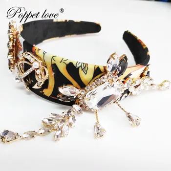 

New tassel Wheat ears Hair Accessories Wedding Bridal Women Pearl Tiaras And Crowns Rhinestone Handmade Hot Sales Headbands