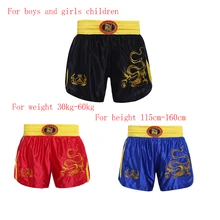 Используется для мальчиков и девочек учебной Шорты ММА Боксерские Шорты SANDA Muay Thai Штаны с вышитым драконом укороченные штаны