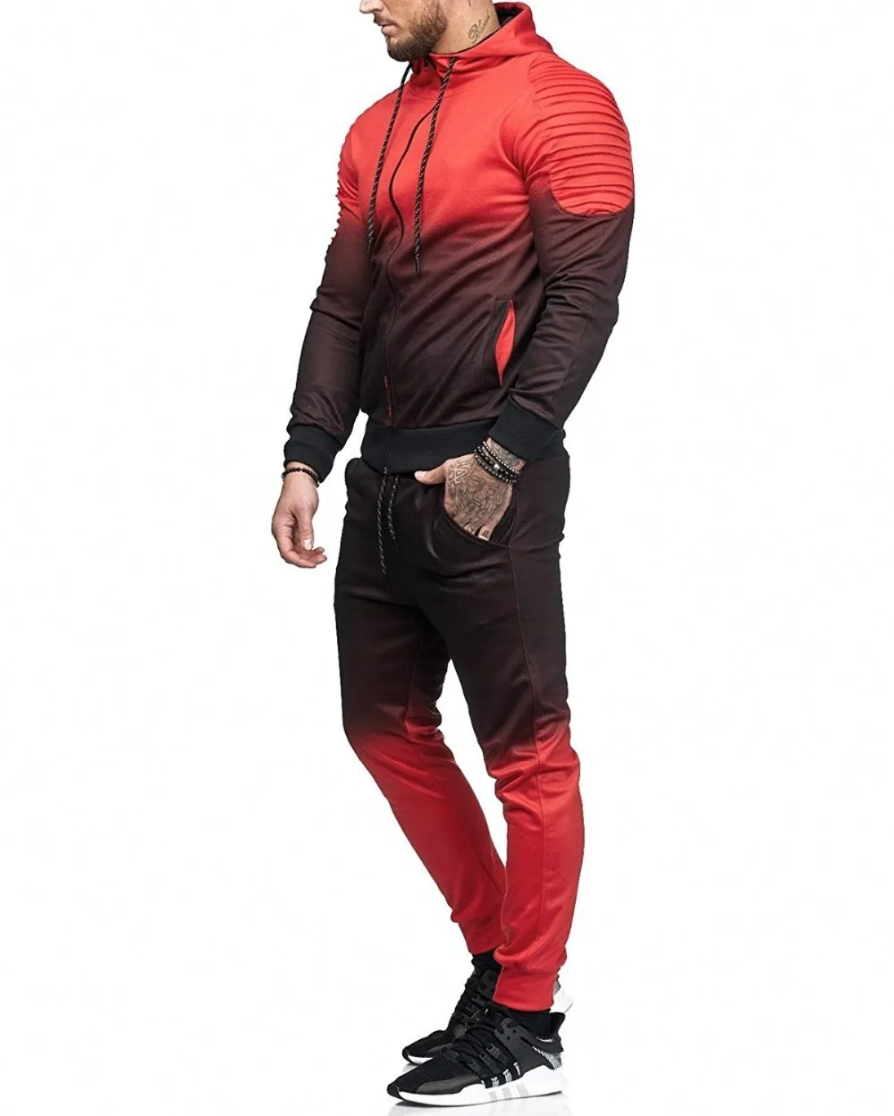 Spring New Casual Men's Set Tracksuit Outwear Sporting Track Suit European American Male Fitness Long Sleeve Sweatshirts Pants