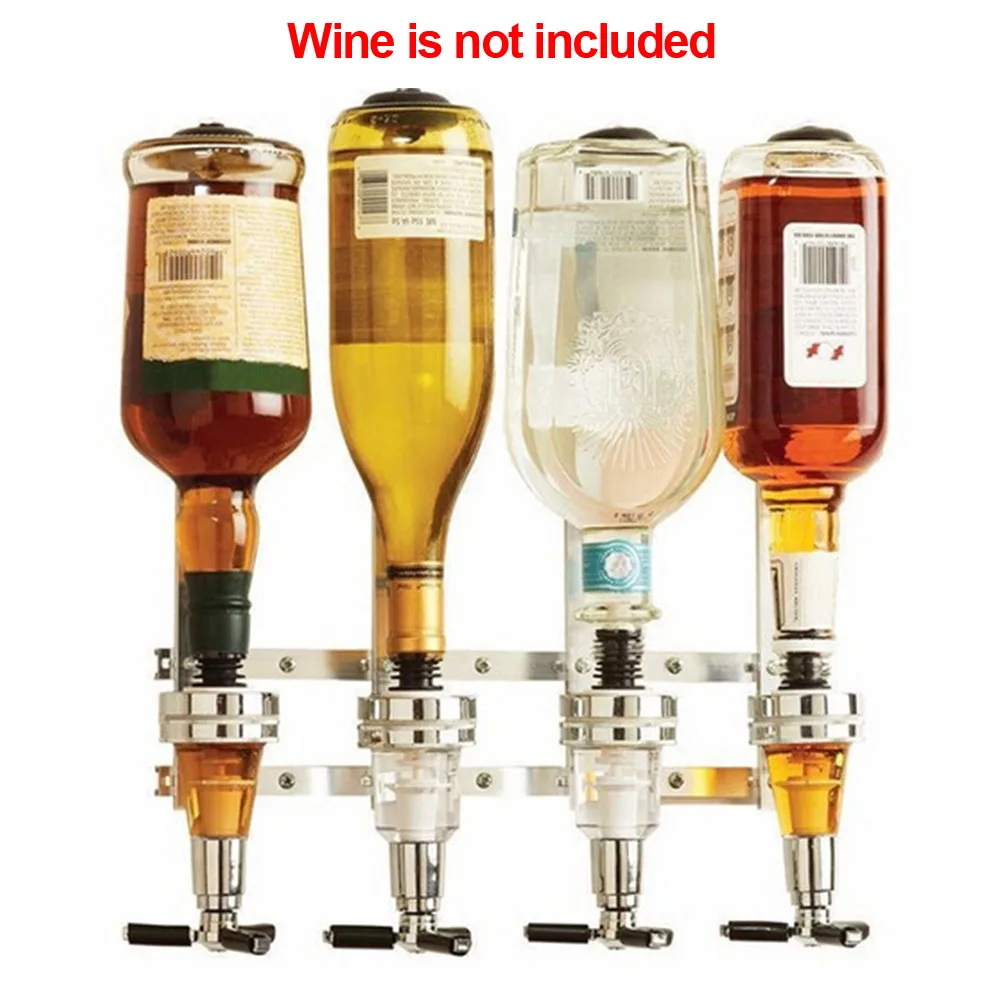 

4 Spring-Loaded Racks Home Accessories Wine Dispenser Tools Drinking Pourer Bottle Holder Wall Mounted Bar Beer Party Cocktail
