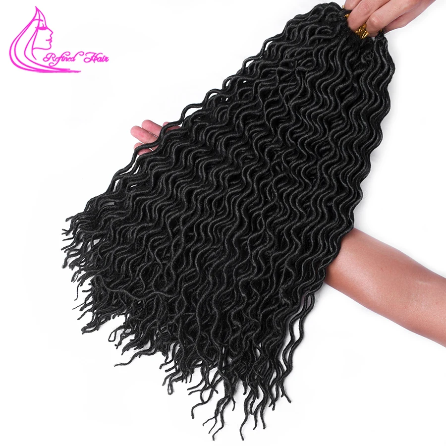 

Refined Hair 18Inch 24Roots Crochet Braids Synthetic Deep Soft Bohemia Goddess Locs Braiding Hair Extensions