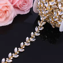 1 ярд отделка из горного хрусталя для пояс невесты свадебное украшение одежды ручной работы лента с кристаллами для свадебного платья DIY