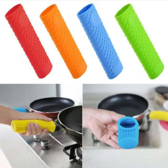 Silicone Pot Pan Handle Saucepan Holder Sleeve Slip Cover Grip Kitchen Utensils Cook Accessories