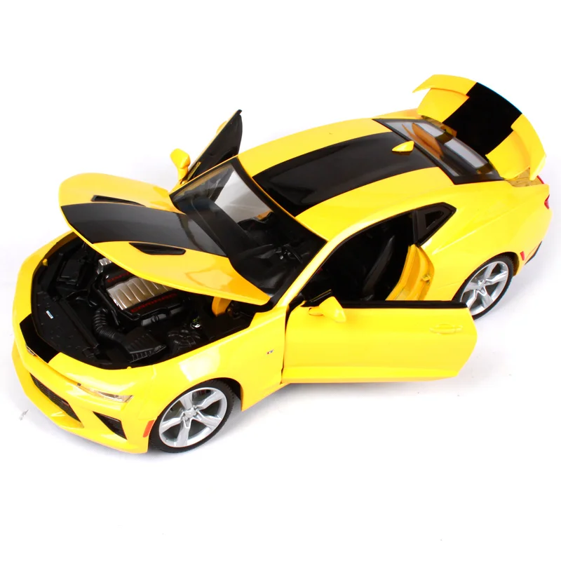 Maisto 1:18 2016 chevrolet camaro ss желтая Автомобильная литая машина 265*110*75 роскошная