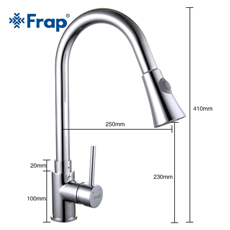  Frap new 1 set Pull Out chrome Kitchen Faucet Sink Mixer Tap Swivel Spout Sink Faucet Swivel Copper - 32819762057