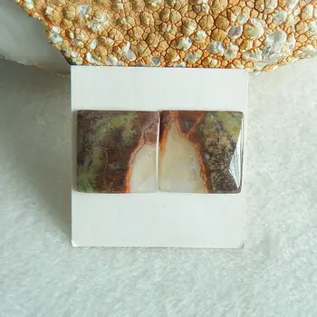 

Natural Mushroom Jasper Cabochon Pairs,19x3mm,4.53g