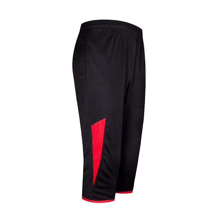 Мужские футбольные тренировочные штаны, футбольные укороченные штаны 3/4, мужские спортивные штаны для бега, фитнеса, спортивные брюки на молнии, спортивные брюки с карманами FT56 - Цвет: 9703 red