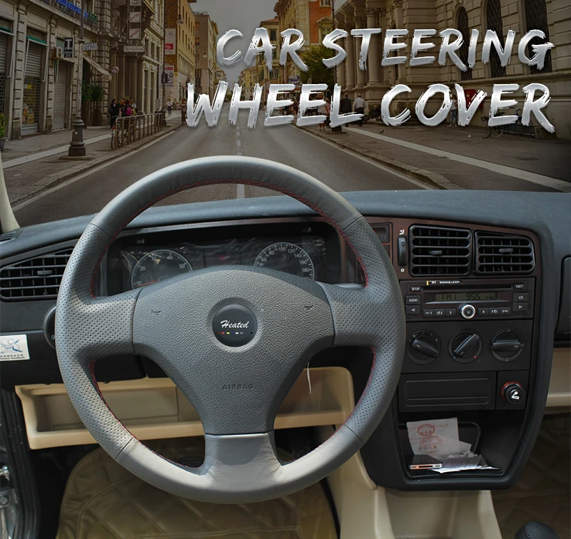 black braid on the steering wheel cover for Volkswagen VW Jetta 5 2006-2010 Old Jetta 