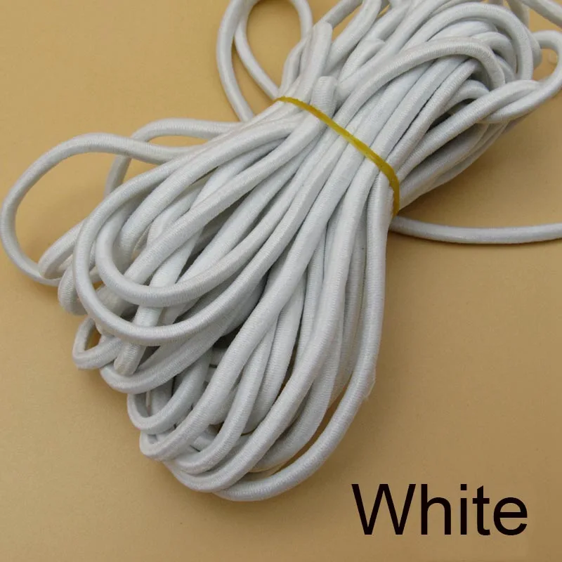 20 м 5 мм экологически чистый круглый эластичный шнур мягкие эластичные ленты Веревка для детской одежды пояс для брюк DIY аксессуары для одежды - Цвет: white