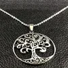 2022 Tree of Life Stainless Steel Pendant Necklace for Women Silver Color Chain Necklace Jewellery colgantes mujer moda N18234 ► Photo 3/6