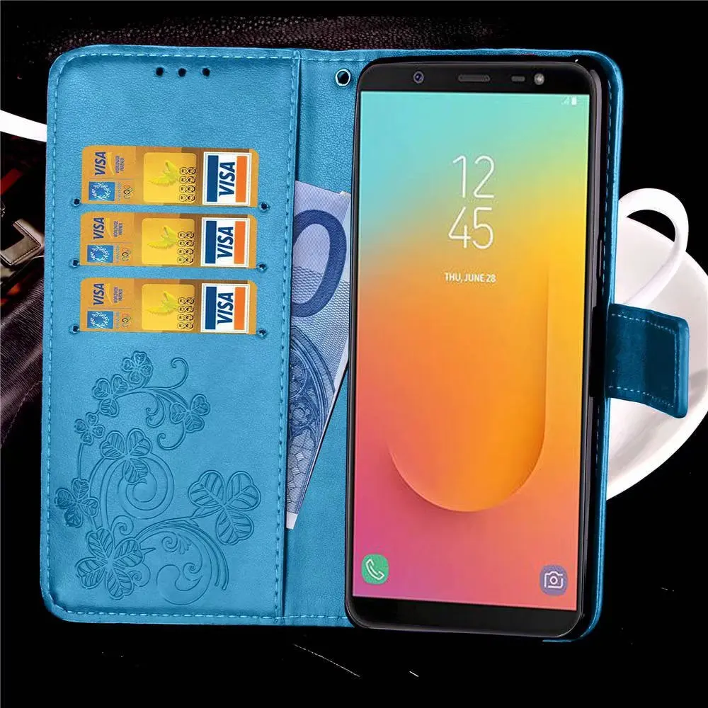 

Wallet Flip Cover Leather Case For Samsung Galaxy J8 2018
