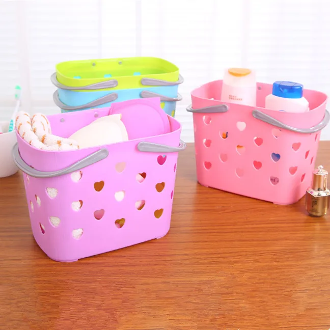 New Folding Storage Basket Colored Fashion Hand Plastic Bath Shower