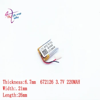 

Bluetooth 3.7v Battery 672126 652025 220mah Liter energy battery Mp3 Mp4 Mp5 Battery Toys Battery Recorder