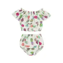 США для маленьких девочек с принтом ананаса купальники малышек ванный комплект купальный костюм купальник комплект из 2 предметов