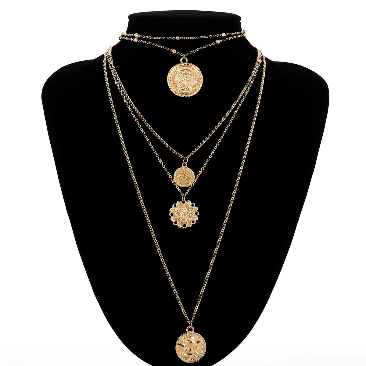 

Legenstar Fashion Coin Neckalce Jewelry Retro Multi Layer Long Chain Pendant Choker Necklace Female Statement Collar Necklaces