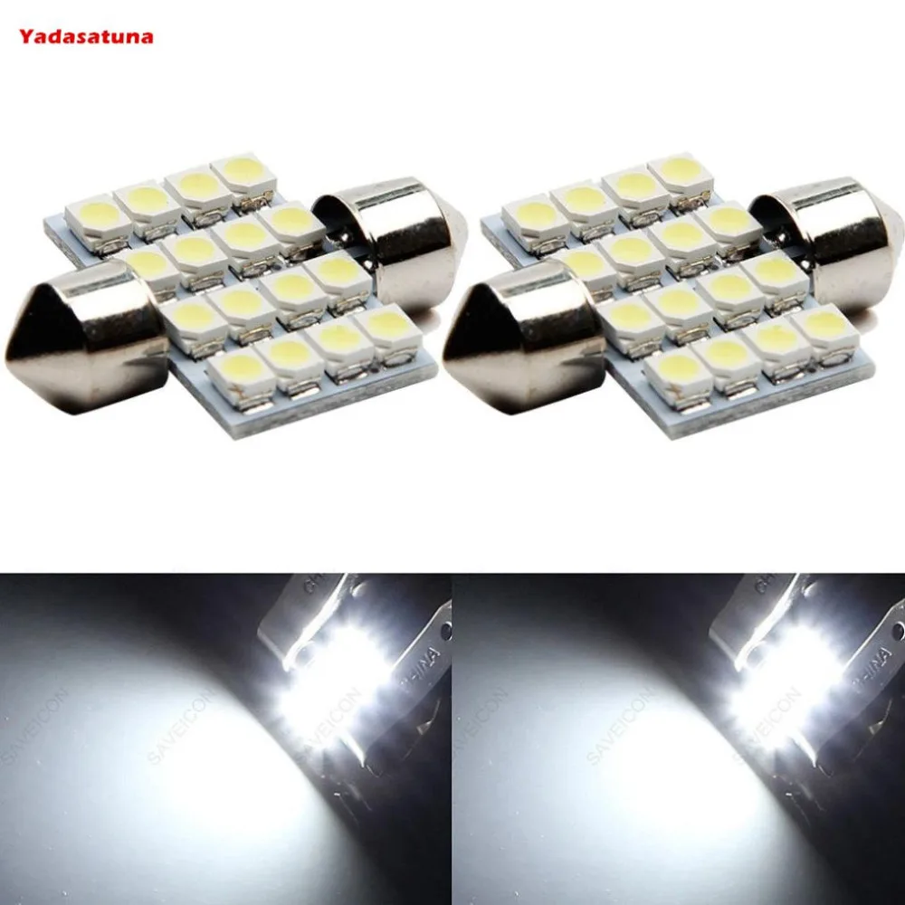 4 Unidade Lampada Siluro 31Mm 16 Led Super Branca Teto Placa