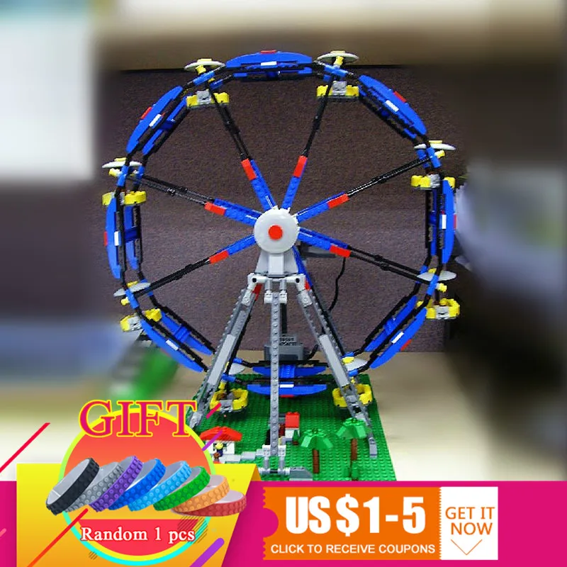 

15033 1170Pcs The Three-in-One Electric Ferris Wheel Set Compatible with 4957 Building Blocks toy