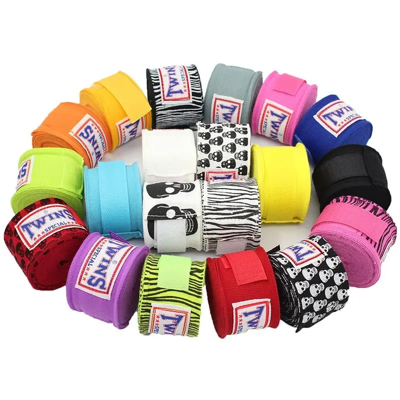 

2pcs/pack 5M Cotton kick boxing bandage wrist straps sports Sanda Taekwondo Boxing Hand Gloves wraps bandage muay thai handwraps