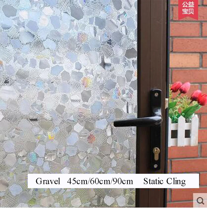 Self-Adhesive Opaque Glass Sticker, Window Film, No Glue, Cotton Color, Decorative, Static Cling, Home Decor, 60/45*200