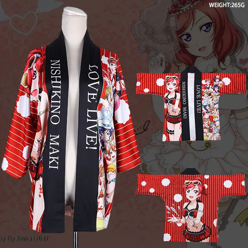 LoveLive! Японские модные повседневные хаори Love live Hoshizora Rin Yazawa Nico плащ юката косплей костюм для мужчин и женщин кимоно - Цвет: 6