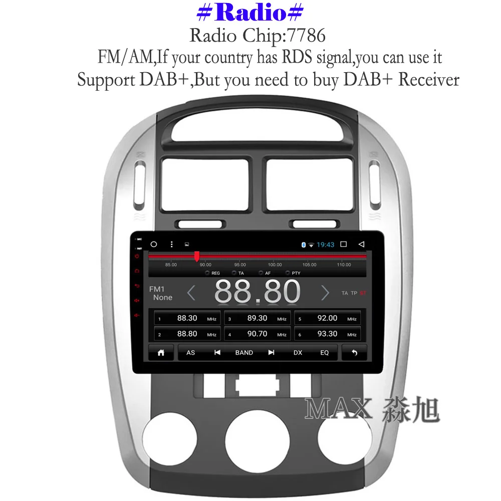 Excellent MAX Android 8.1.0 GPS Navigation System For KIA Cerato 2004 2005 2006 2007 2008 Car DVD Radio RDS Bluetooth 4G WiFi SWC Free Map 2