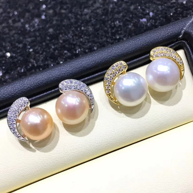 

Gold Silver Color Pearl Earrings Fitting/Accessories/Mounting DIY Earrings Jewelry Making For Elegance Women Gift