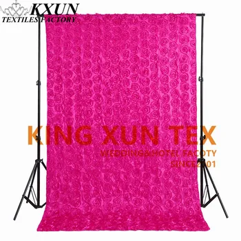 

Colorful Satin Rosette Wedding Backdrop Curtain Photo Booth Stage Background Event Party Decoration