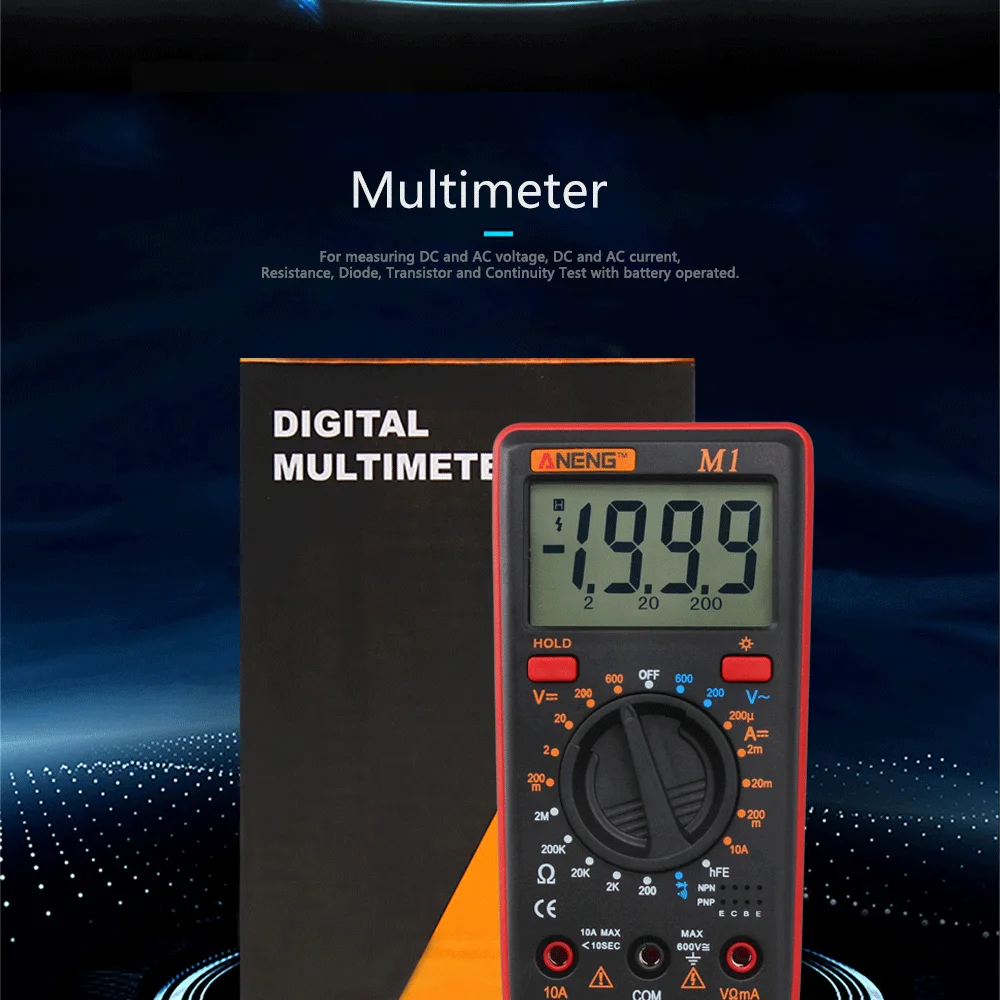 ANENG M1 Цифровой мультиметр esr метр мультиметровый тестер истинный rms цифровой мультиметр Тестеры мультиметр рихметры dmm 400a