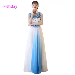 Fishday вышивка белое вечернее платье А-силуэт в пол аппликации Большие размеры роскошный формальный элегантный длинный для матери невесты E20