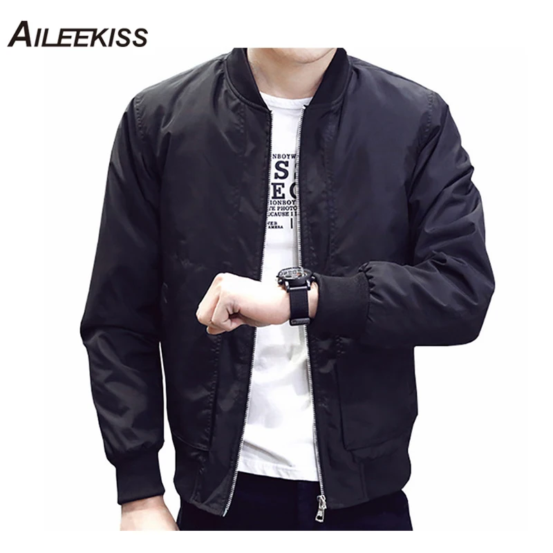 2019 Spring Autumn Casual Solid Fashion Slim Bomber Jacket Men Overcoat Baseball Jackets Men's streetwear Jacket 4xl Top XT380