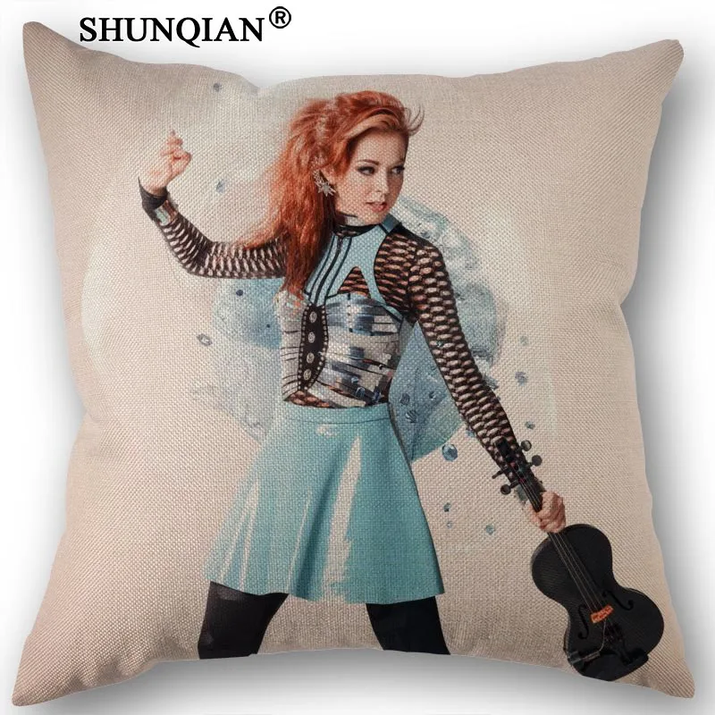 Заказная наволочка из парусины с принтом Lindsey Stirling 45x45 см с одной стороны Свадебная декоративная наволочка льняное белье Наволочка - Цвет: 20