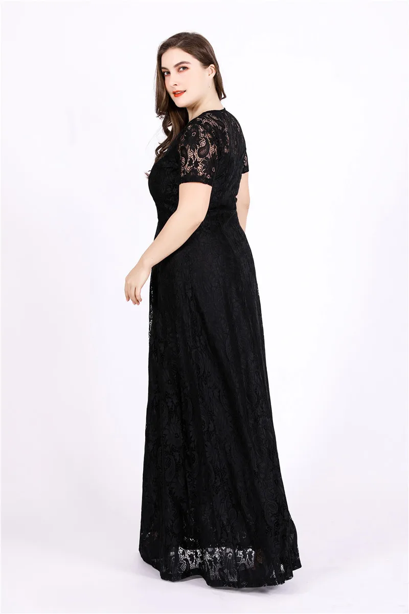 TUHAO белое черное элегантное кружевное длинное платье макси женские вечерние платья высококачественные платья размера плюс 6XL 5XL винтажное платье