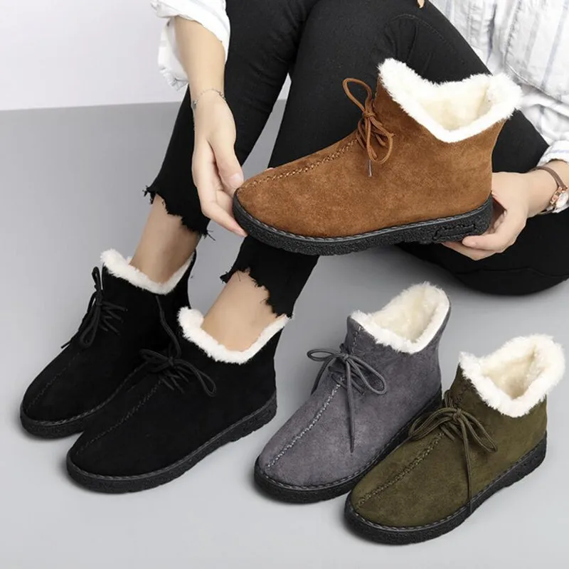 

Women's Boots Winter Snow Boots Plus Velvet Cotton Shoes Boots Women's Shoes flat With Students Short Tube With Martin Boots
