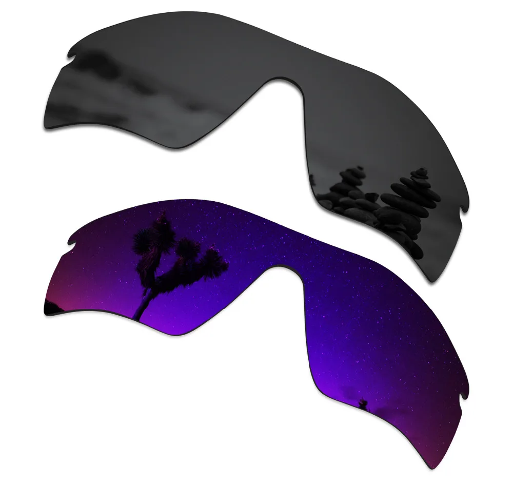 

SmartVLT 2 Pieces Polarized Sunglasses Replacement Lenses for Oakley Radar Path Stealth Black and Plasma Purple