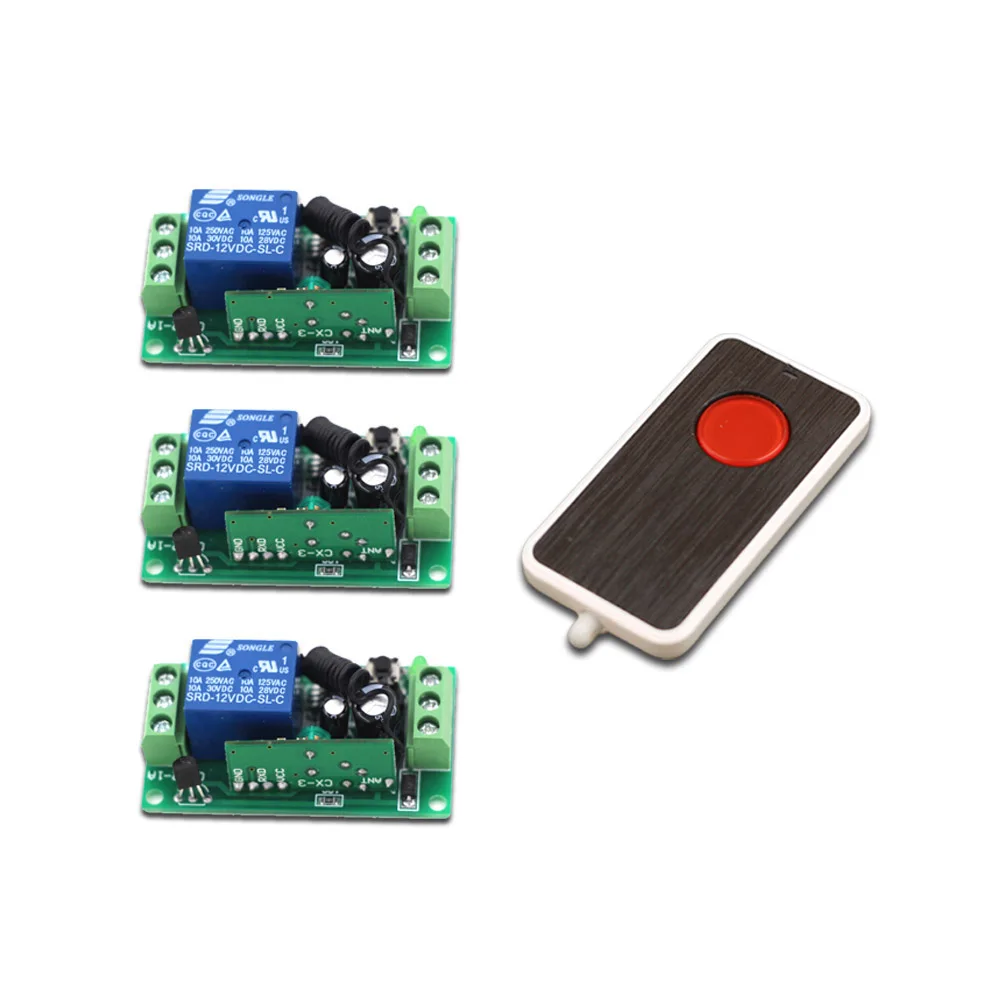 

DC9V/12V/24V Wireless Remote Control Switch 1CH 10A RF Relay Receiver 1 CH Relay Remote Control System 315/433MHz
