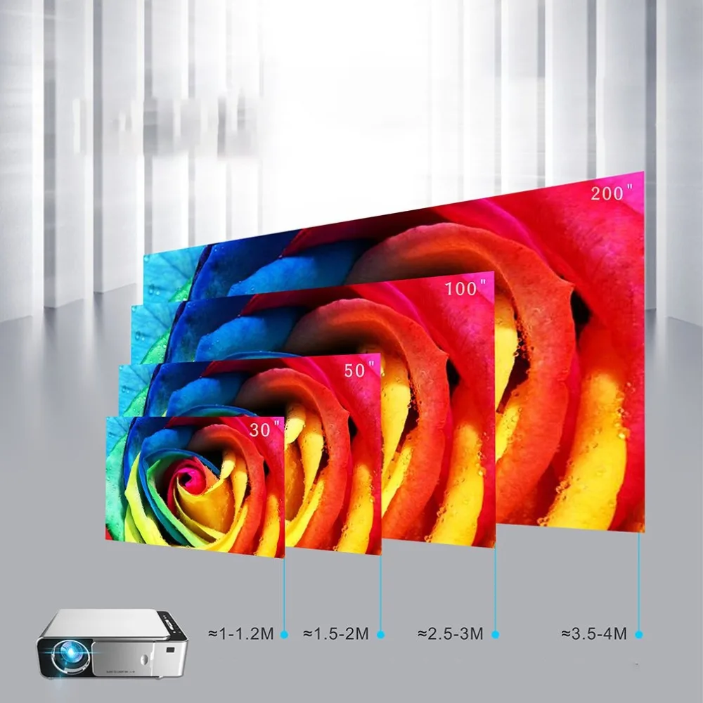 T6 الروبوت 7.1 واي فاي الذكية اختياري HD LED المحمولة جهاز عرض صغير دعم 1080 p فيديو للمنزل مسرح لعبة الفيلم سينما