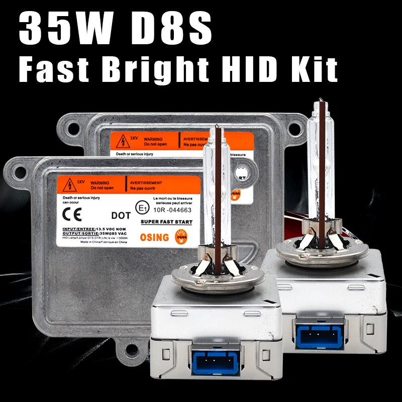SKYJOYCE Автомобильные фары D8S HID комплект 12 в 35 Вт 5500 к супер яркий металлический