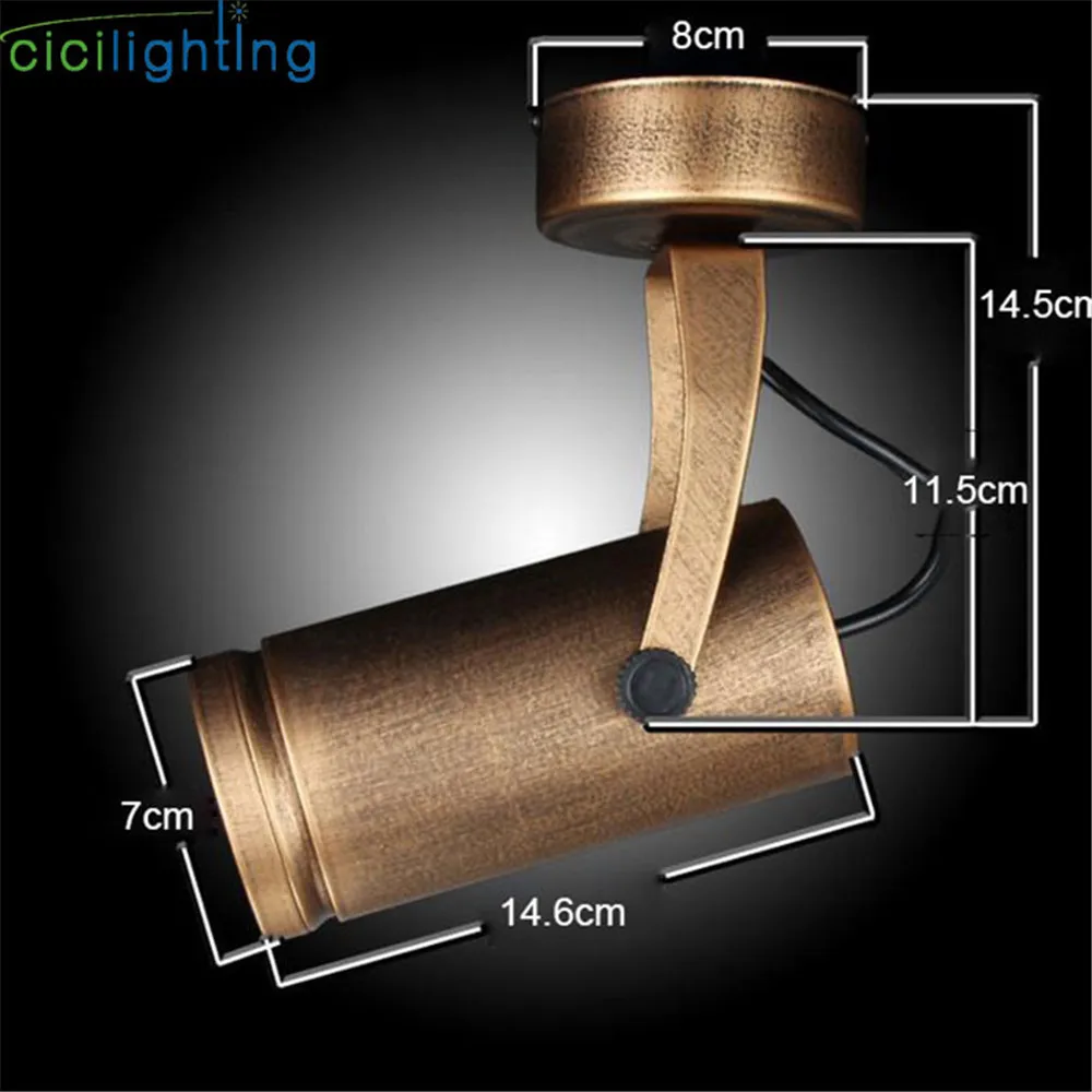 Лофт винтажный Светодиодный точечный светильник s промышленный поверхностный светильник деревенский магазин одежды кафе etro потолочный светильник винтажный светильник ing